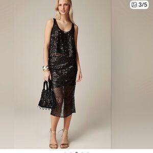 Black Sequin jcrew collection skirt
